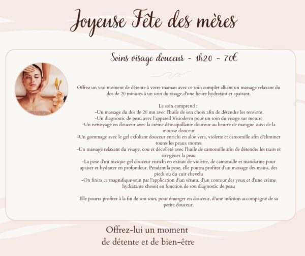 Soin relaxant douceur Fête des Mères - 1h20